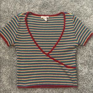 Urban Outfitters 70s Rainbow Knit Crop Top